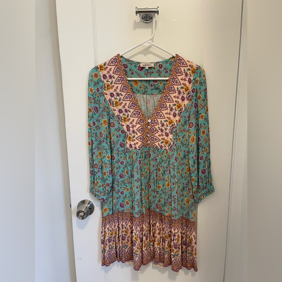 Arnhem Bijoux Tunic Dress in Turquoise - Picture 4 of 7